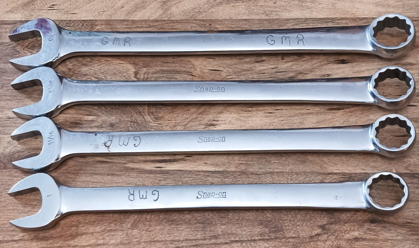 Snap-on Tools 4 Pc. Combo Flank Drive Wrench Set SAE 1″ to 1-1/4” OEX32-OEX40