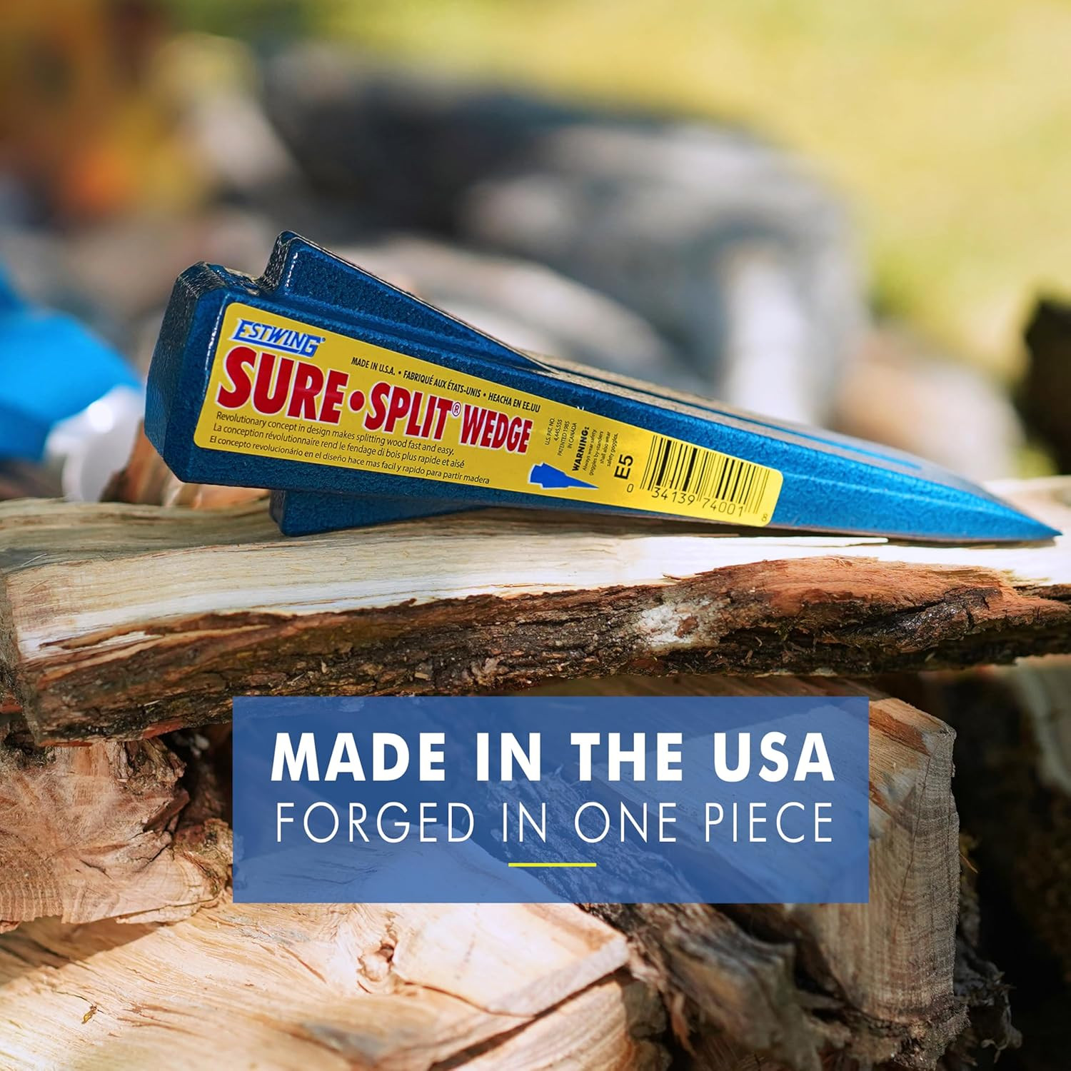 Sure Split Wedge – 5-Pound Wood Splitting Tool with Forged Steel Construction &