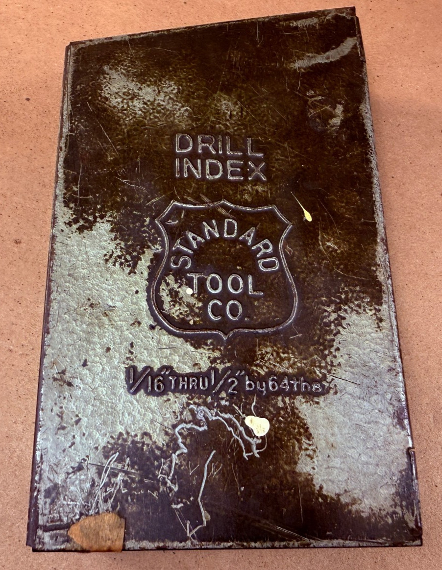 VINTAGE STANDARD TOOL CO. METAL CASE DRILL BIT INDEX 1/16″ – 1/2″ by 64th