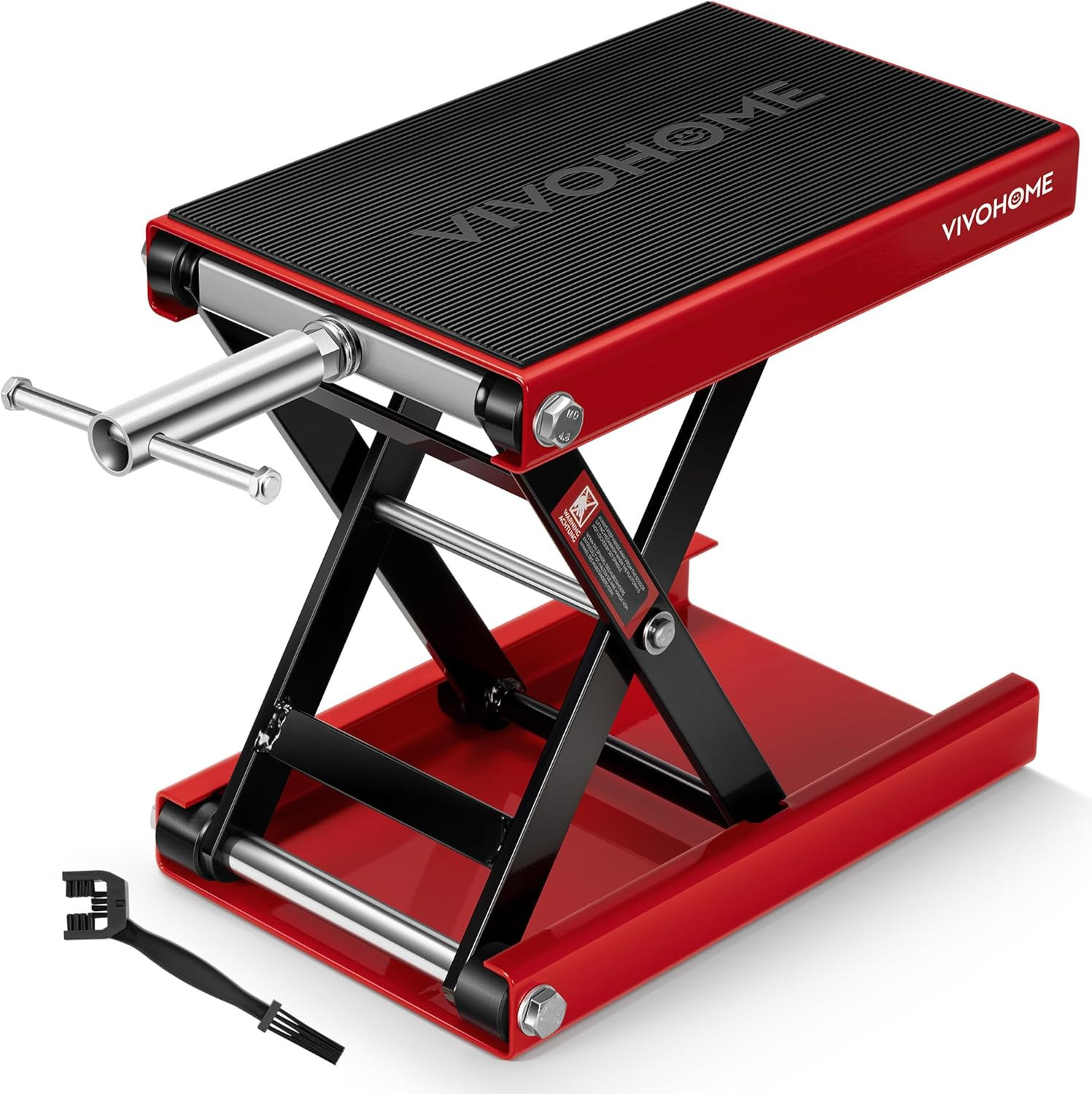 1100 LBS Motorcycle Lift Scissor Jack, Wide Deck Hoist Stand, Height Adjustable