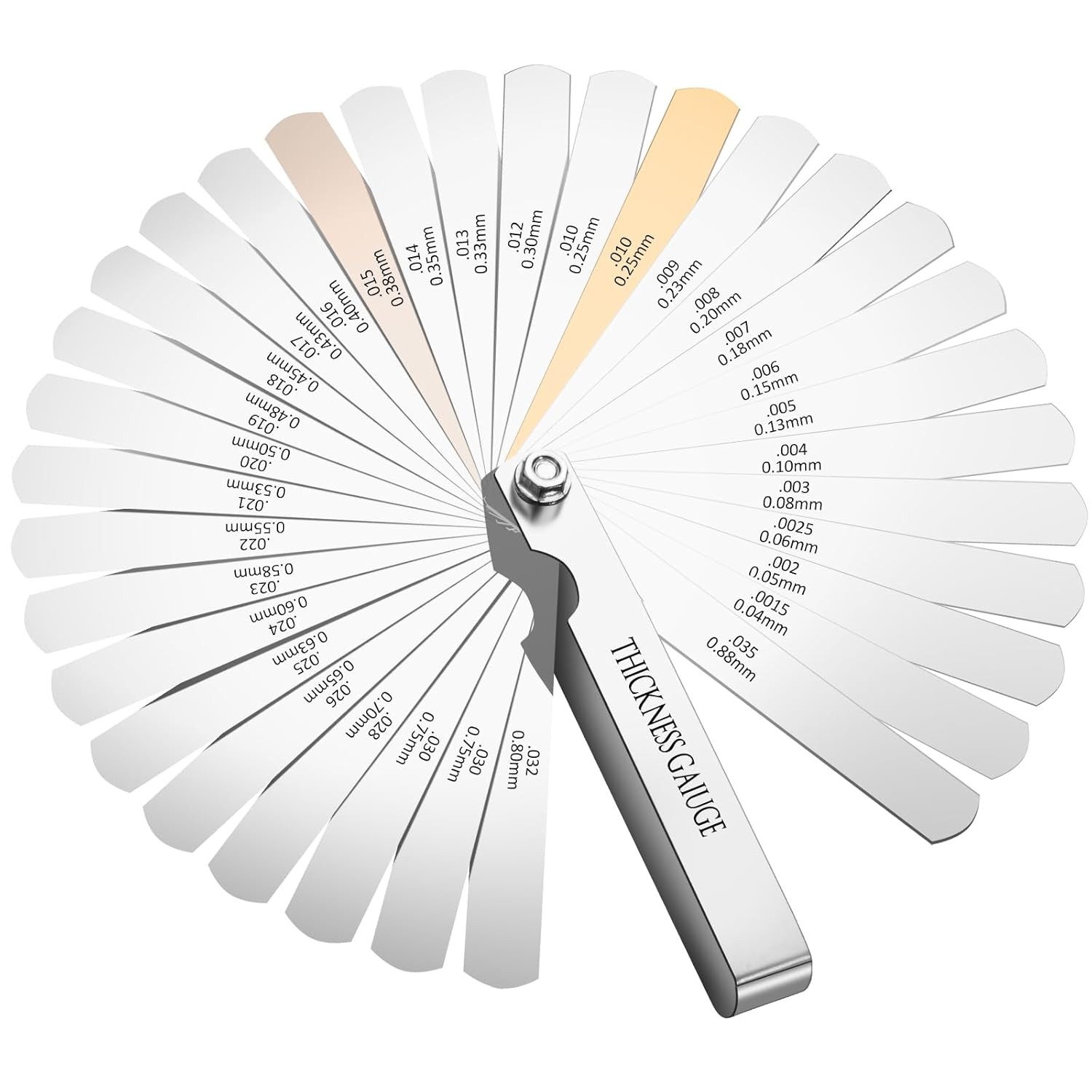 Feeler Gauge Set Stainless Steel Thickness Gauge 32 Blades 0.04-0.88 mm