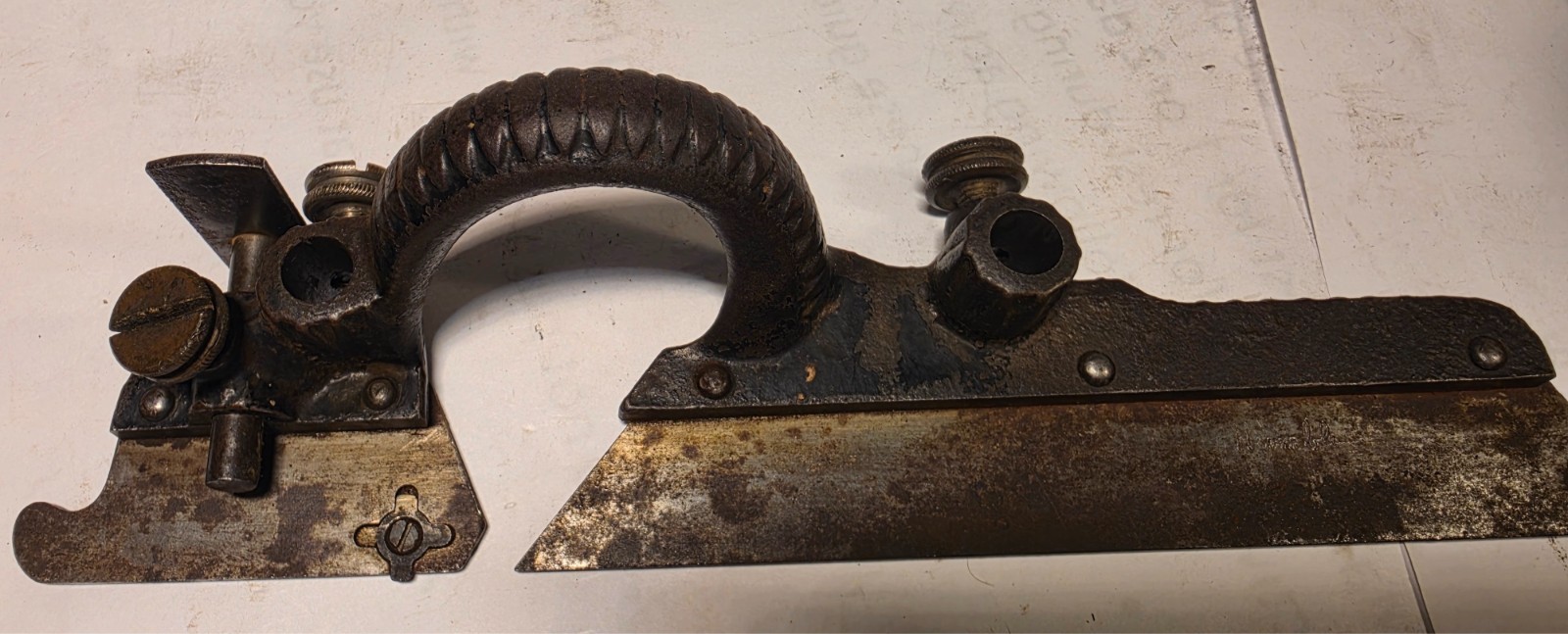 Stanley #45 Combination Plane Type 7B Floral Motif Slotted Thumb Screw 1901-1906