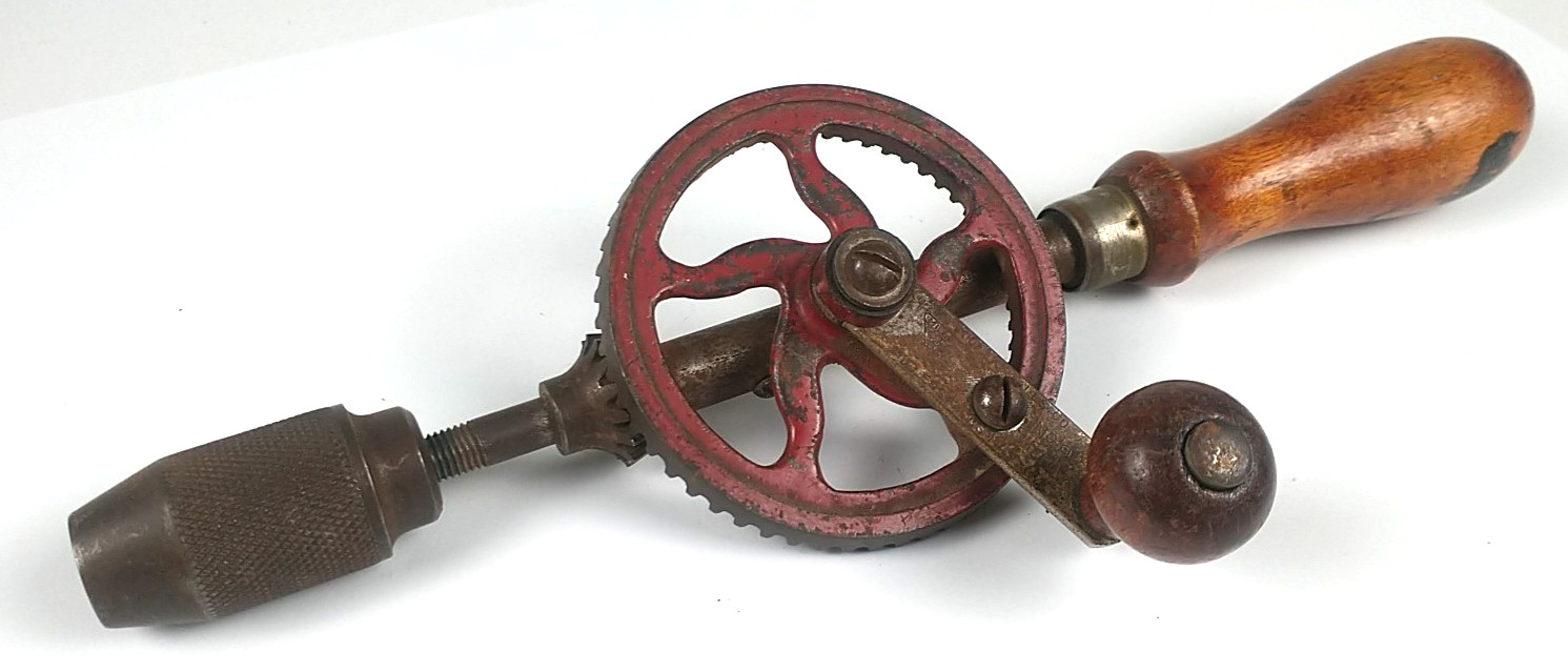 Millers Falls Hand Drill Vintage USA Tool Great Patina 11″ Length SD1297