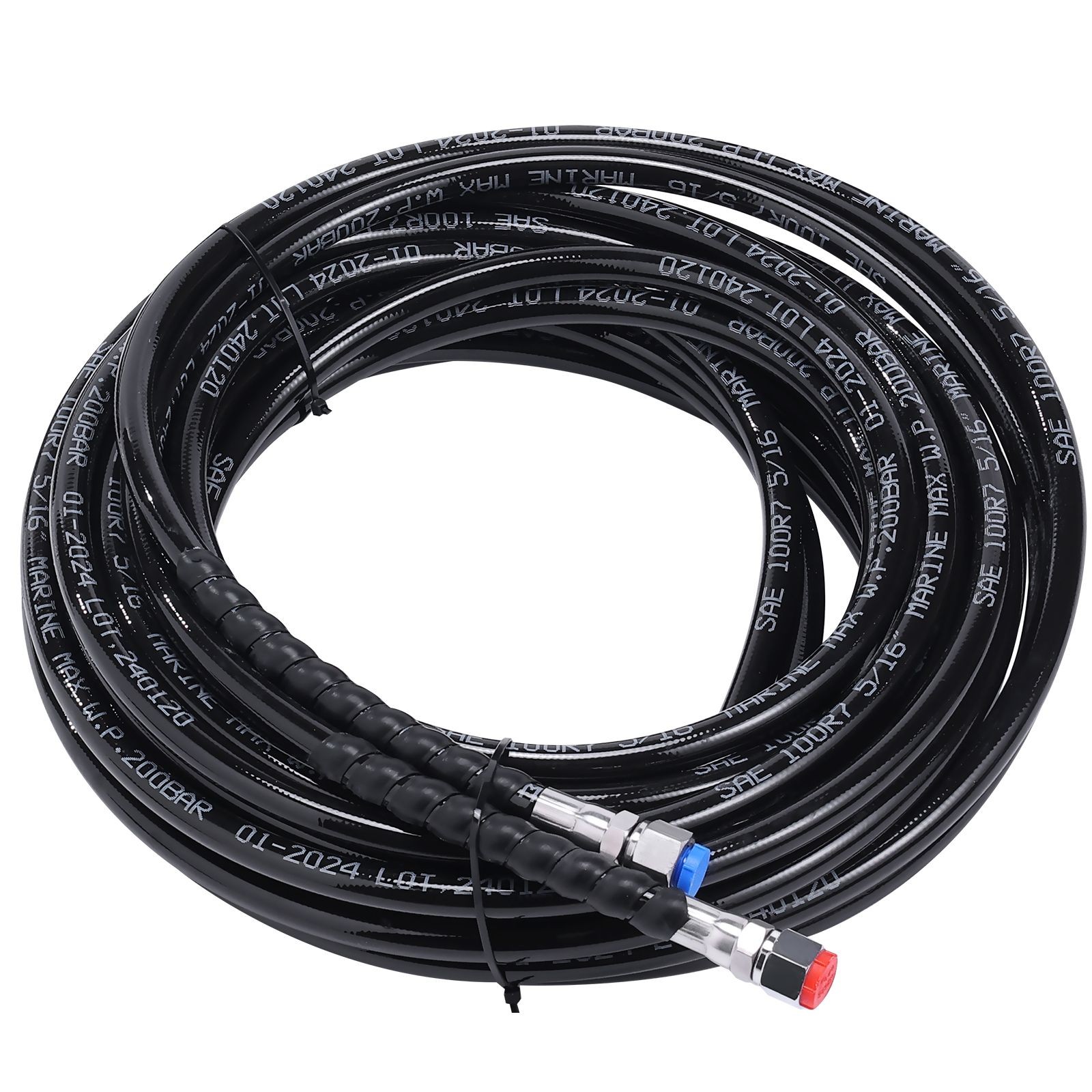 Hydraulic Steering Kit: 150HP, 2x20ft Hoses, Cylinder