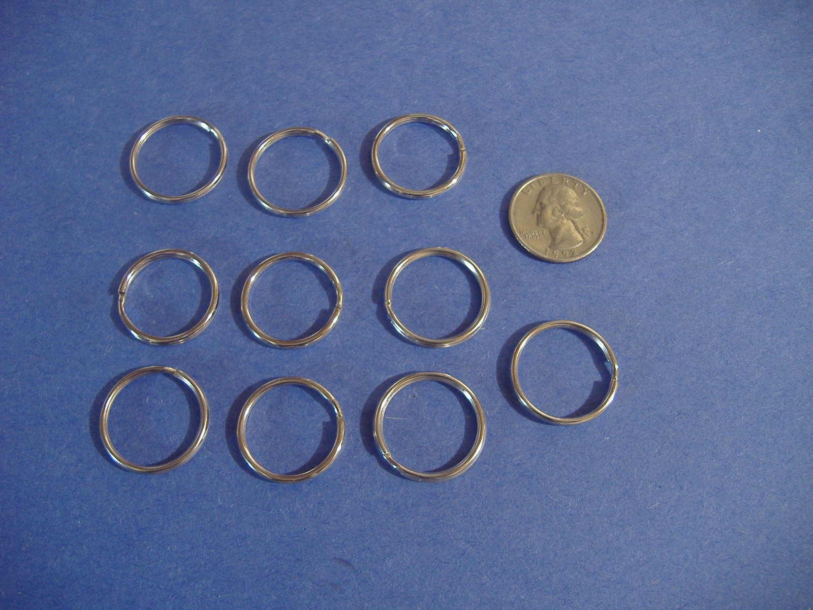 LOT OF TEN LUCKY LINE 7/8″ SPLIT KEY RINGS HIGH QUALITY KEY RING #76300