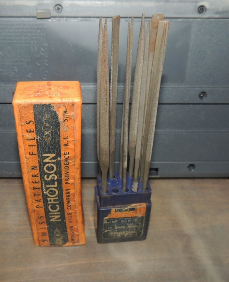 10 Nicholson SWISS XF SWISS PATTERN FILES 6-1/4″ HANDLE NEEDLE + 1 AM-SWISS FILE