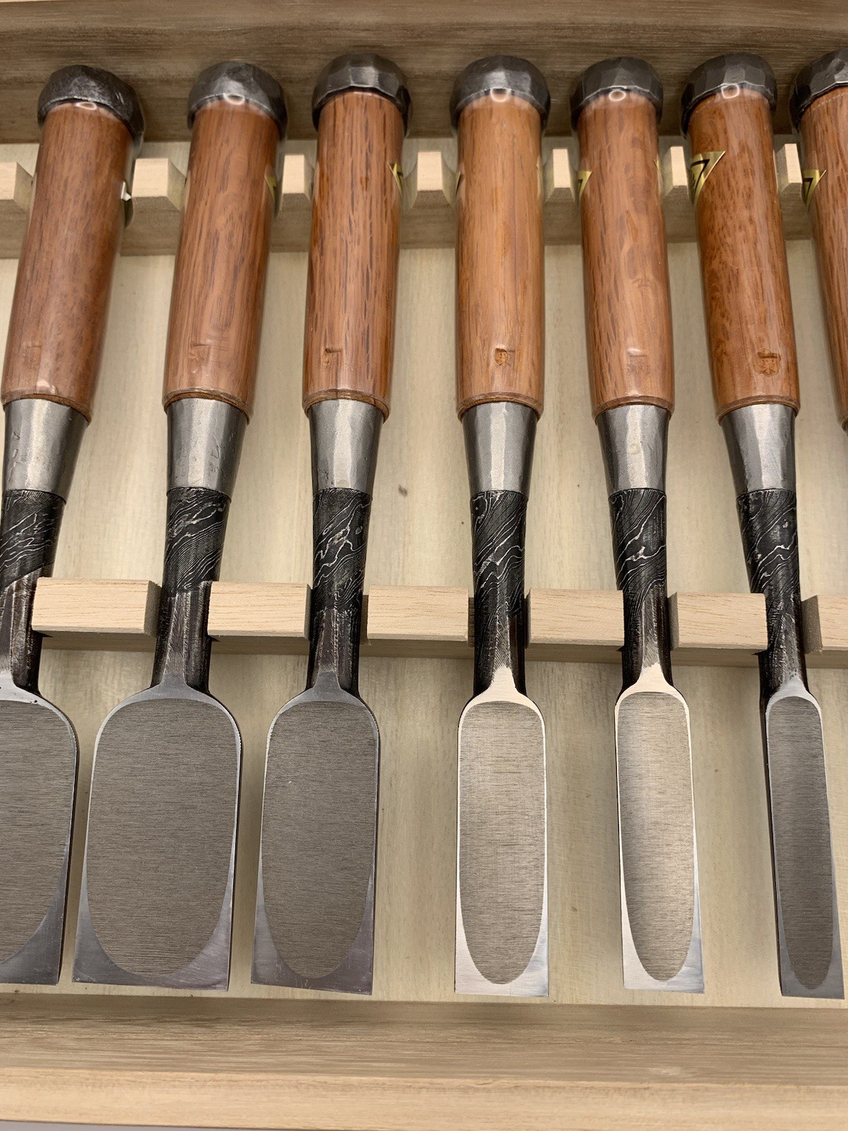 Tasai Mokume Oire Nomi Bench Chisel Set Of 10 – Boxed – Unused Japanese Tools