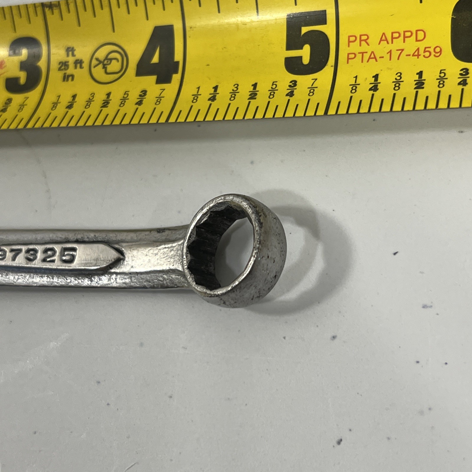 Vintage Bridgeport Hardware Nickel Molybdenum Short Box-End Wrench 3/8″ x 7/16″
