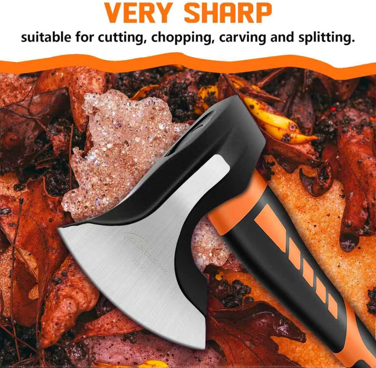 Wood Splitting Maul 15″ – 2.25 Lb. Splitter Maul, Firewood Camp Axe, Shock Absor