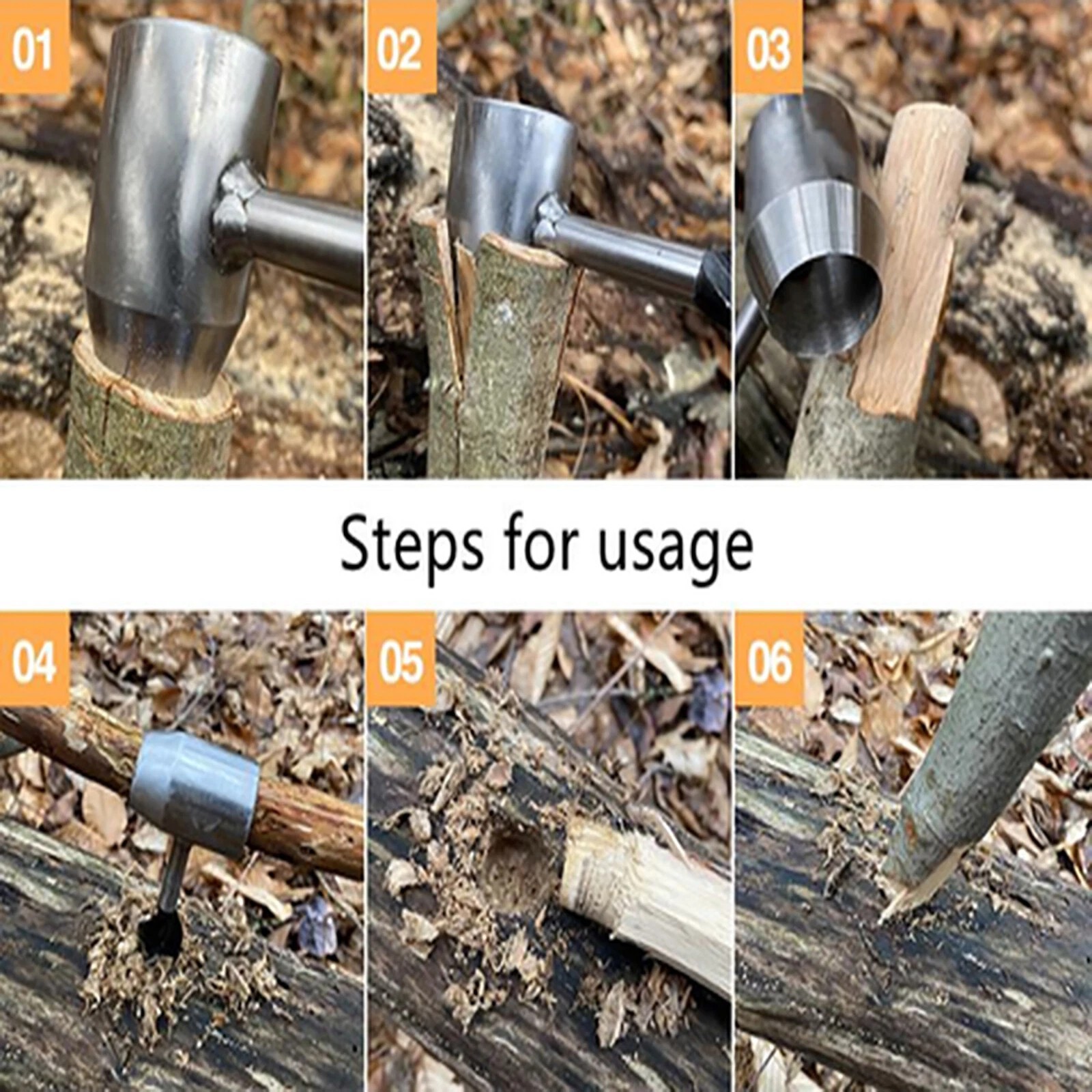 Manual Hand Auger Wrench Outdoor Survival Wood Gear Drill Kit for Bushcraft Tool