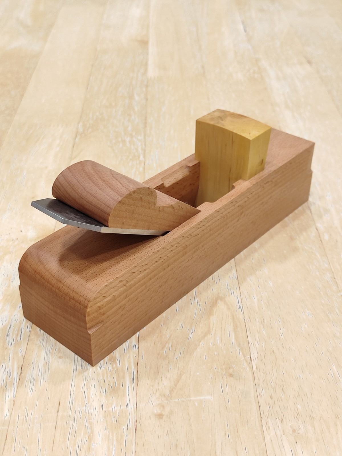 9″ Wooden Mitre Plane with Boxwood mouth Closer, 30° Bed Angle, Made In 2026 (1)