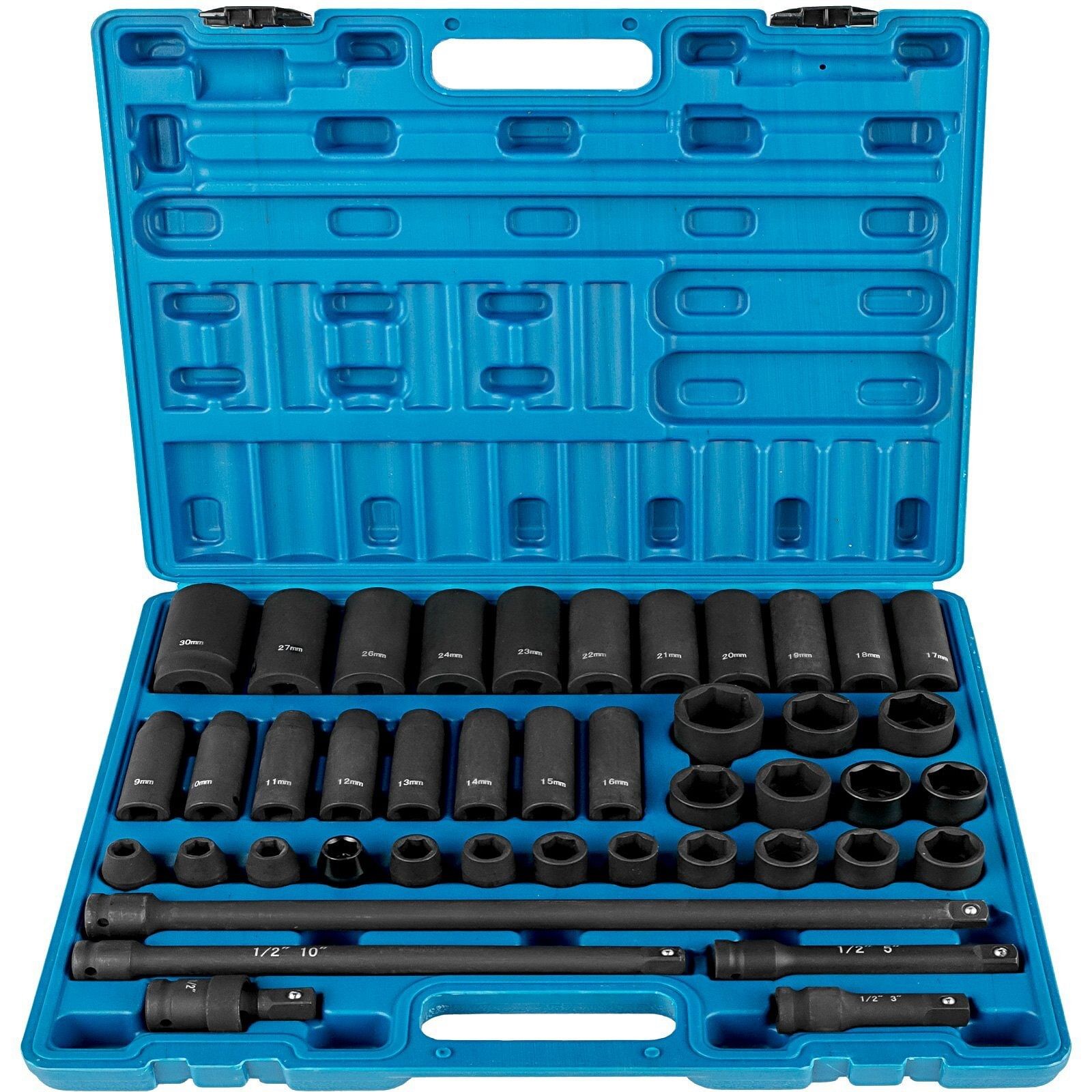 Impact Socket Set 1/2 Inches 43 Piece Impact Sockets, Standard Socket Assortmen