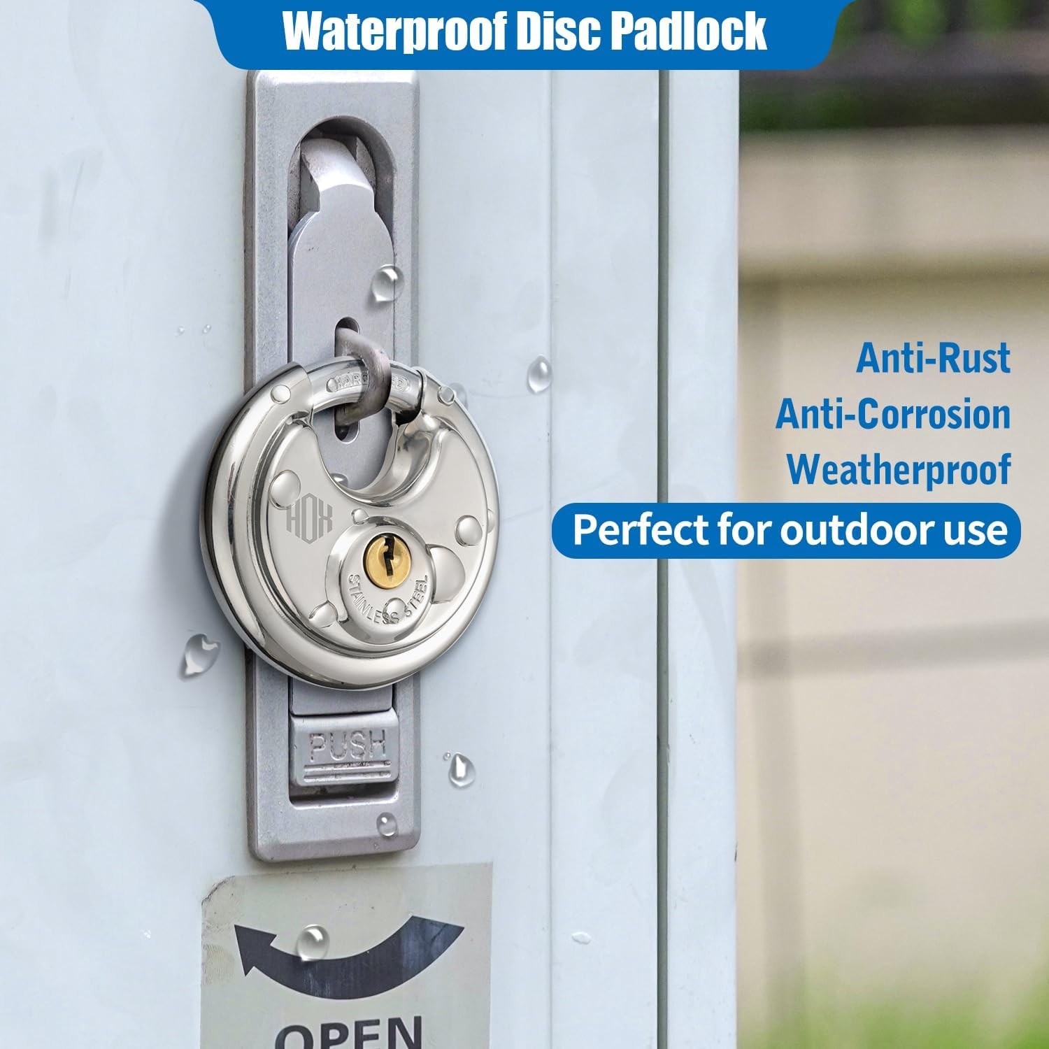 6 Pack Stainless Steel Disc Padlock Heavy Duty Waterproof for Hasp Fences Locker