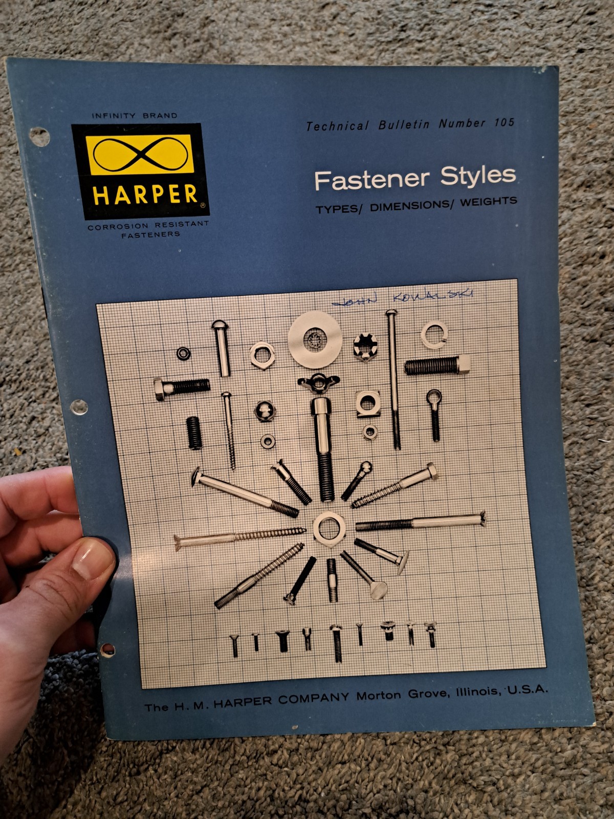 Harper Corrosion Resistant Fasteners Styles Catalog Technical Bulletin 105 1966