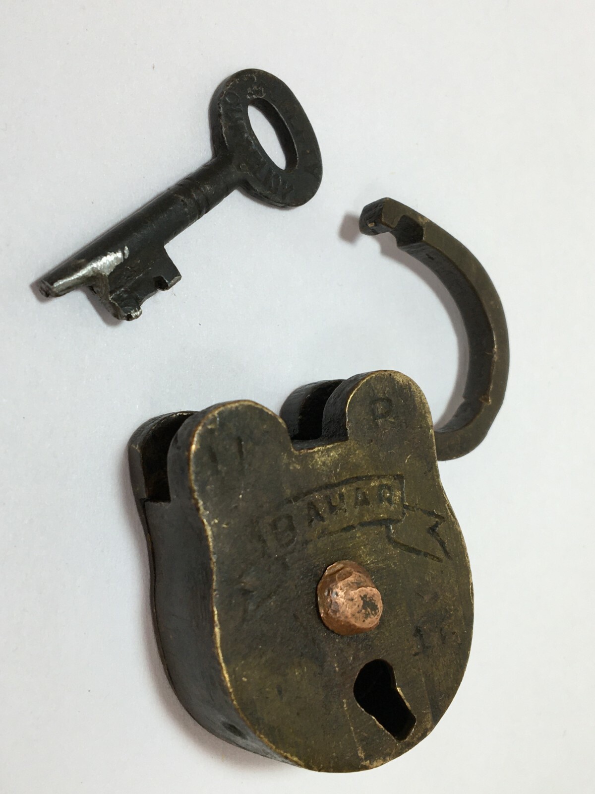 Old Vintage Lock Solid Brass Small Mini Padlock Strong Collectible Rear Bahar