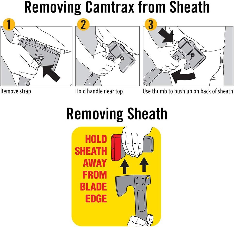 3-In-1 Hatchet, Hammer, and Folding Saw with Hard Molded Hatchet Sheath, Black