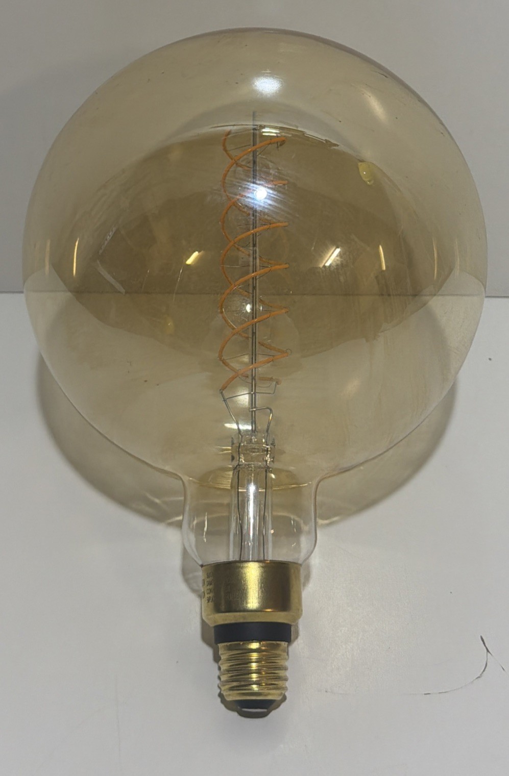 60-Watt G63 Dimmable Spiral Filament Oversized Amber E26 Vintage Edison LED Bulb