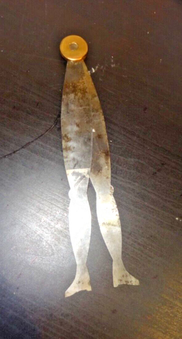 Vintage Dancing Lady Legs Leg 10.5″ Steel Metal Calipers Antique Folk Art