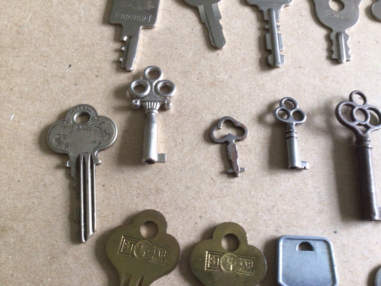 Vtg Lot Mixed Used Car Door Clock Padlock Skeleton Wind Up Keys Ford Mustang