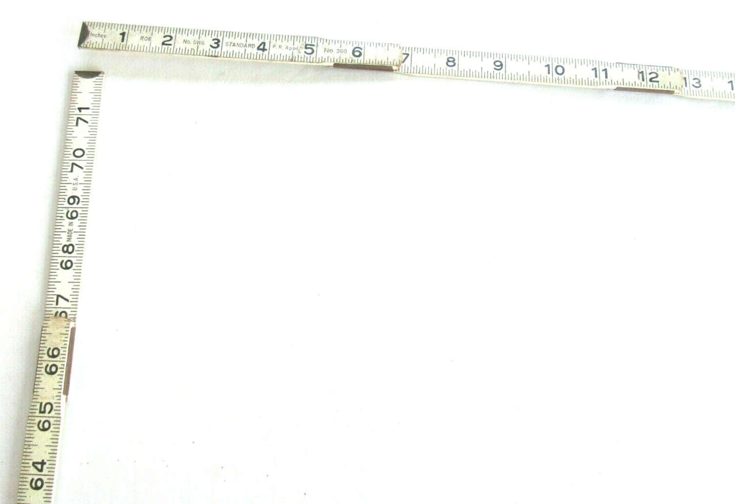 Vtg ROE STANDARD No. 360 SW6 72-Inch Wooden Zig Zag Rule. Made in U.S.A. Used.