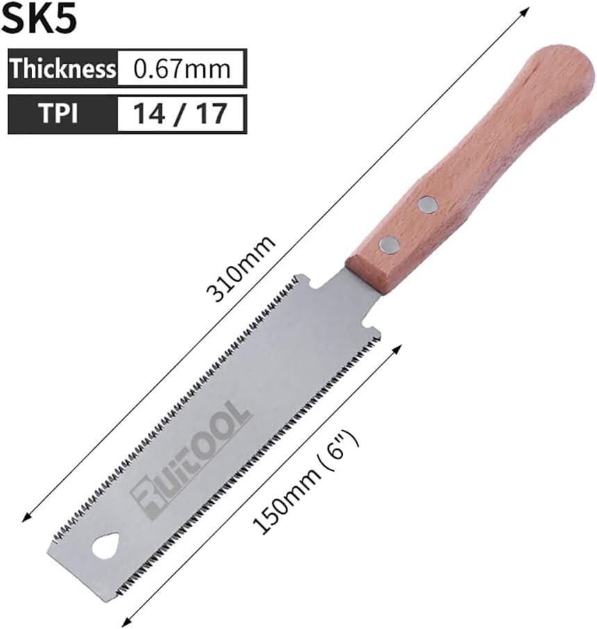 Lightweight 6 Inch Japanese Ryoba Saw – Precision Double Edged Woodworking Tool