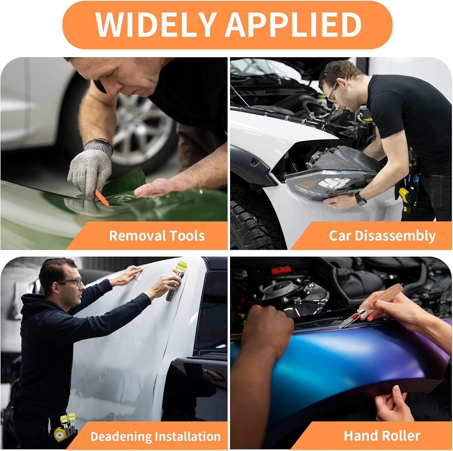 8 Pieces Car Sound Deadening Roller Headliner Roller Auto Trim Removal Tool Set