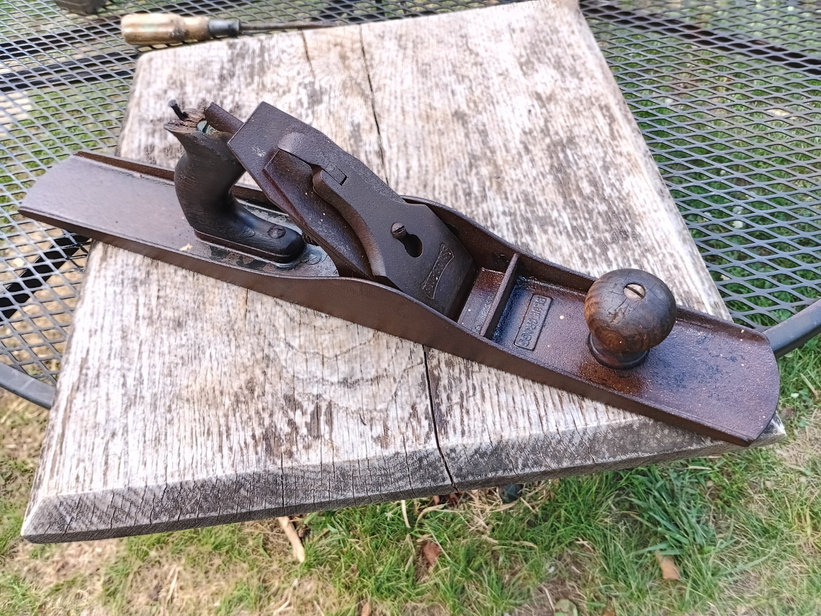 Vintage Bluegrass No. 7 Wood Plane Corrugated Base 22″