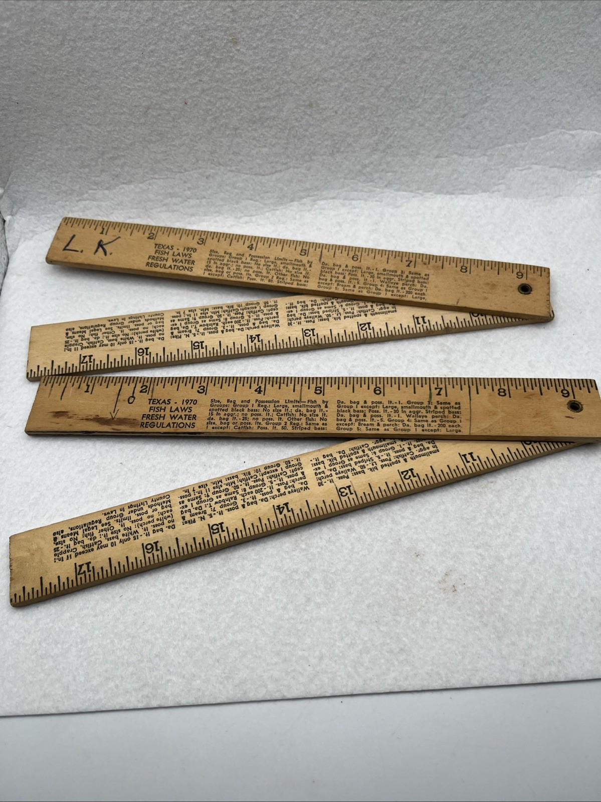 2x Vintage 1968 PA Law Sears Roebuck & Co Lets Go Fishing Ruler