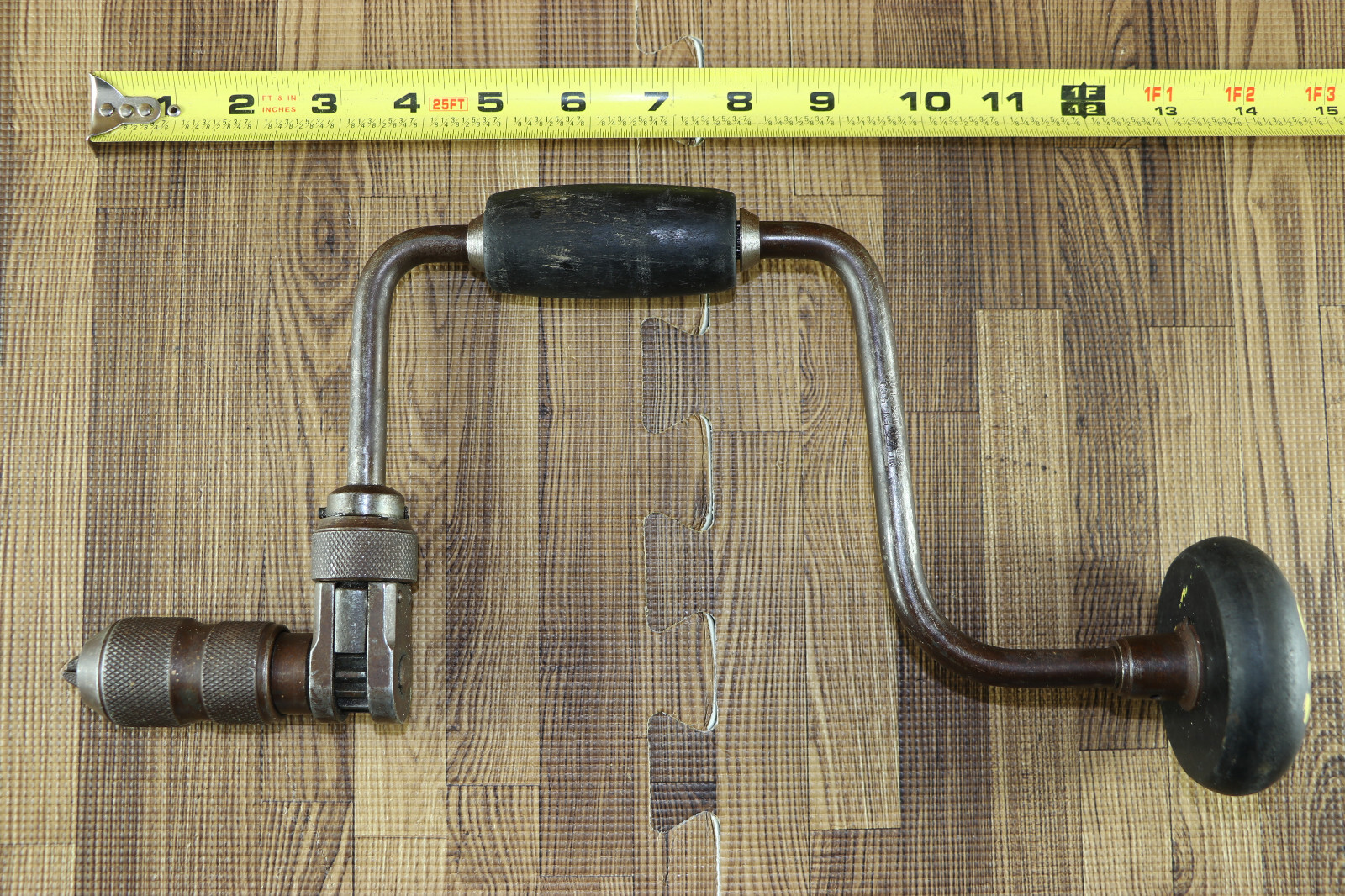 Vintage Millar Falls Co Ratcheting Bit Brace Auger Hand Drill 1410 USA