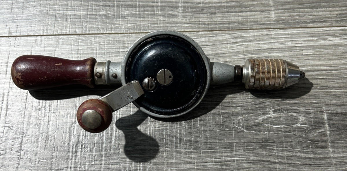 Vintage Stanley Bell System B Hand Crank Drill Made In USA