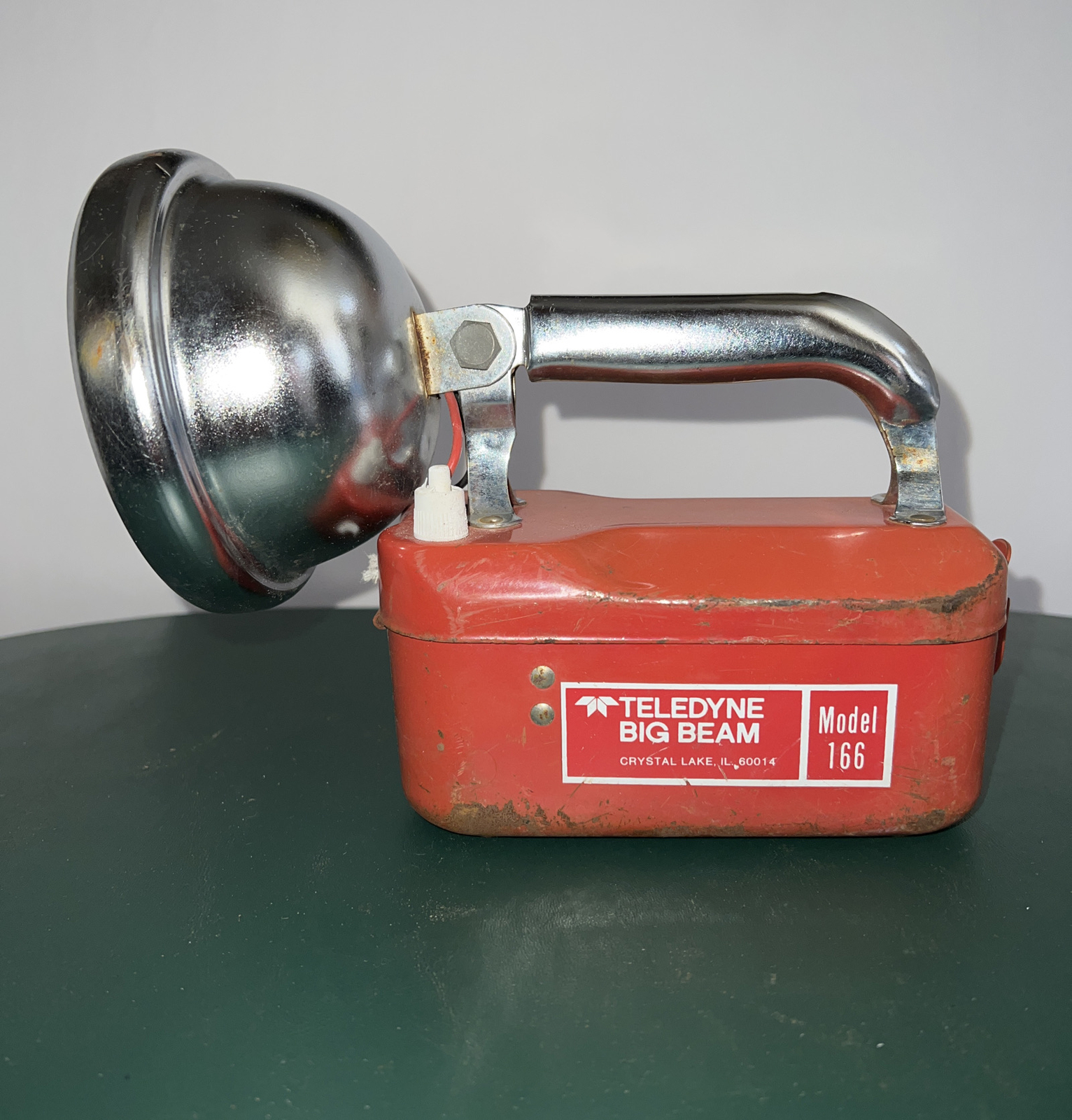Teledyne Big Beam Vintage 1950’s Model 166 Railroad Flashlight, Red & Silver
