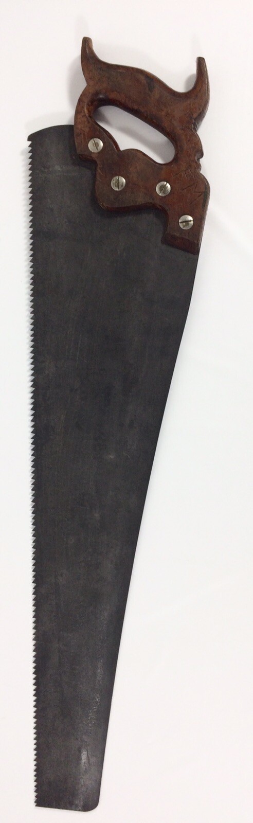 Vtg EC Atkins Co PERFECTION No. 53 Silver Steel Ornate Hand Saw Pat 1887 USA 26″