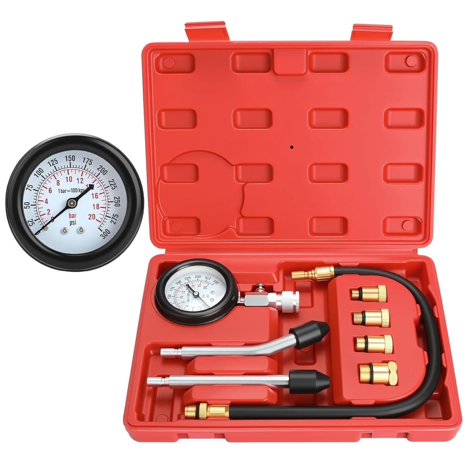 Probador De Compresion 2.5″ Para Motores Gasolina Carro Moto Auto Kit De Medidor