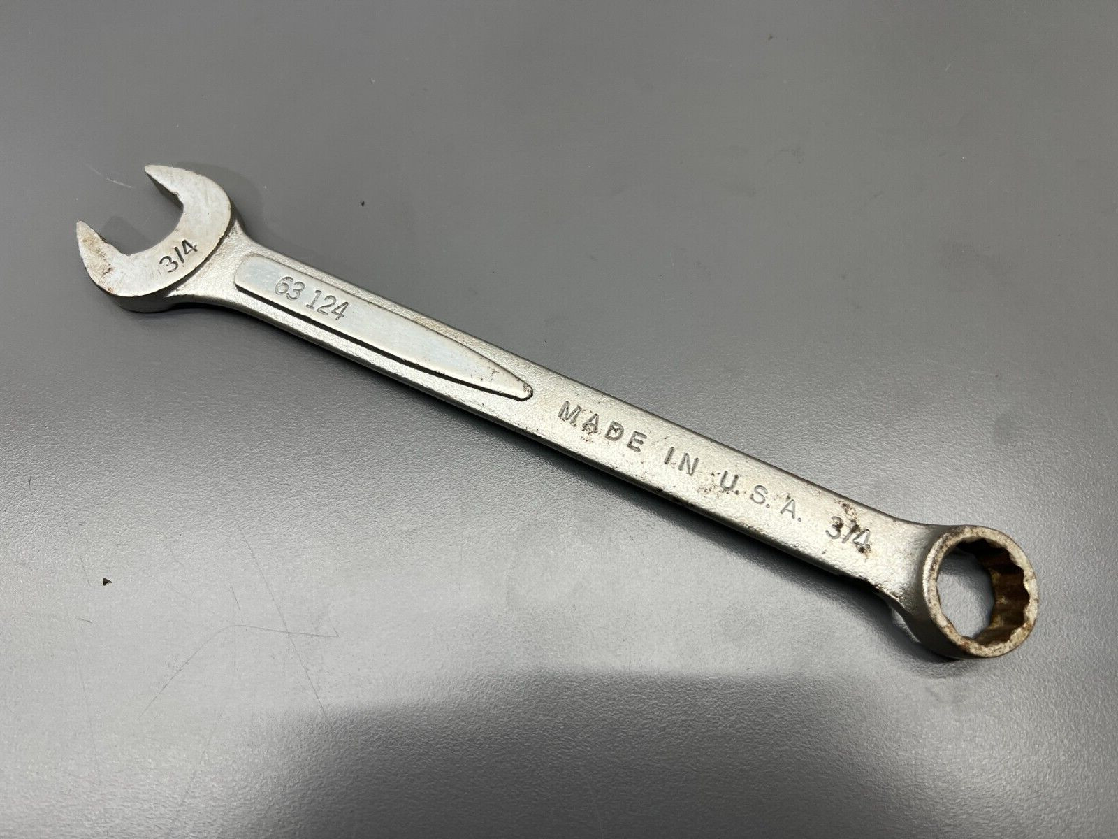 (G) VINTAGE EASCO 63 124 3/4″ 12PT COMBINATION WRENCH – MADE IN USA – NICE