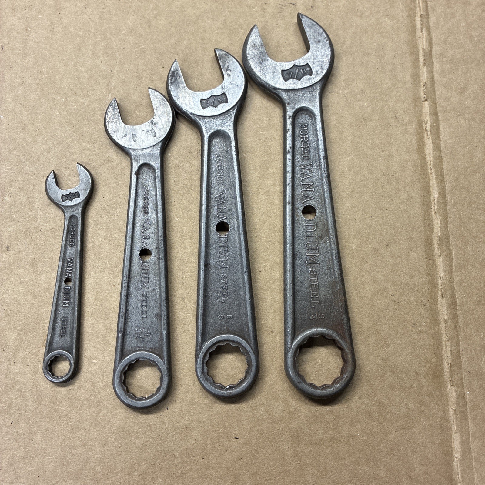 Vintage AUTO-KIT #100 4 Pc. Lot. Open End Wrench Set