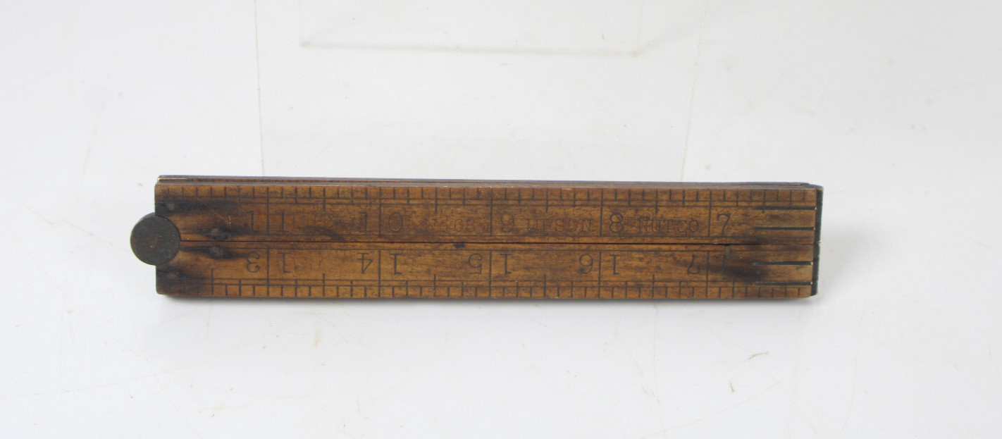 FINE Vintage Upson Nut Co No 68 Boxwood & Brass 24” Folding Rule #LZ59
