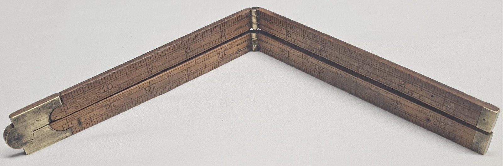 Fine Antique Stanley Rule & Level Co. No. 51 Folding Ruler 24″ Boxwood Tool USA