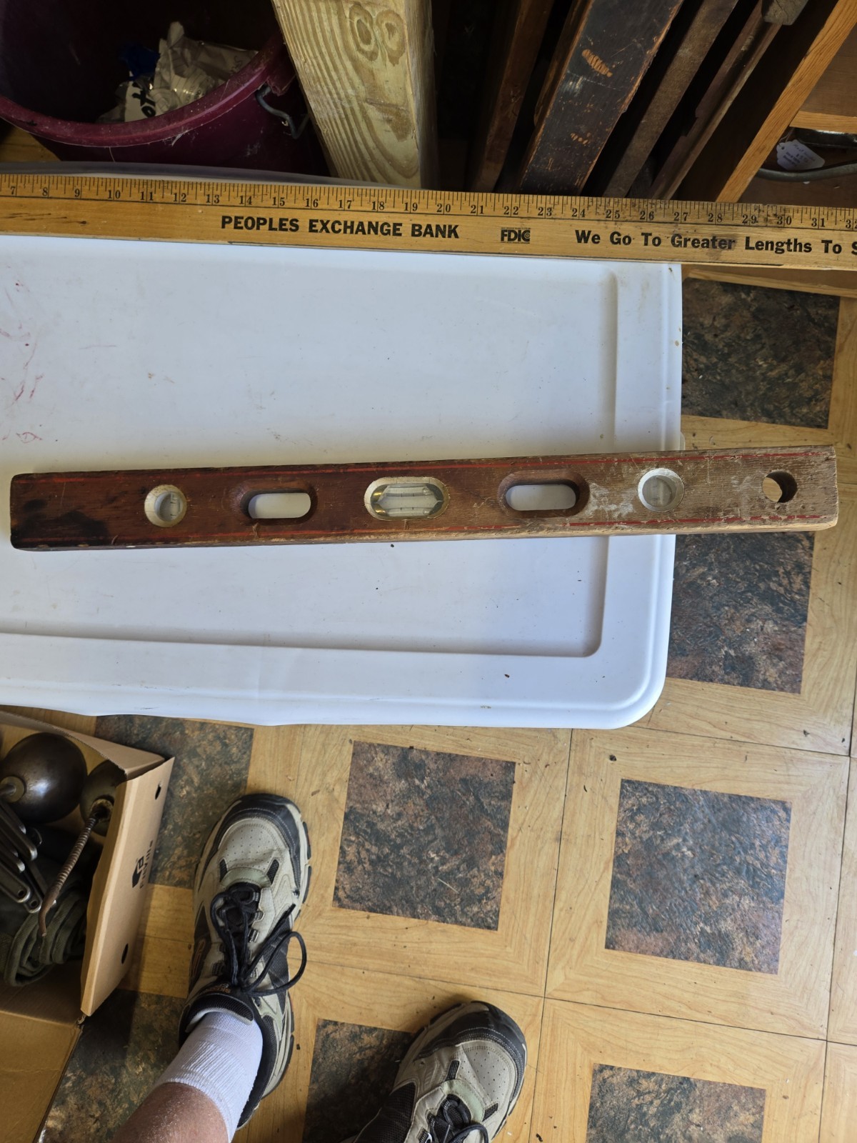 Vintage 24 Inch Wood Level With Manufactures Stamp