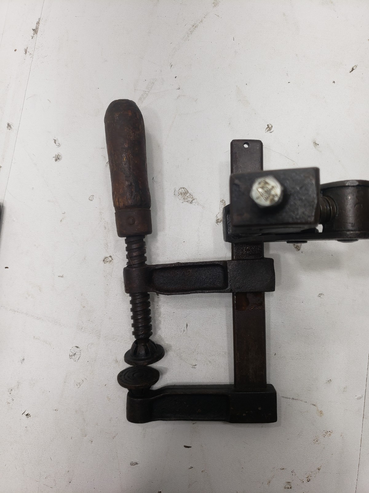 Vintage No 79 Cast Iron Woodworking Positioning Bar Clamp Wood Handles
