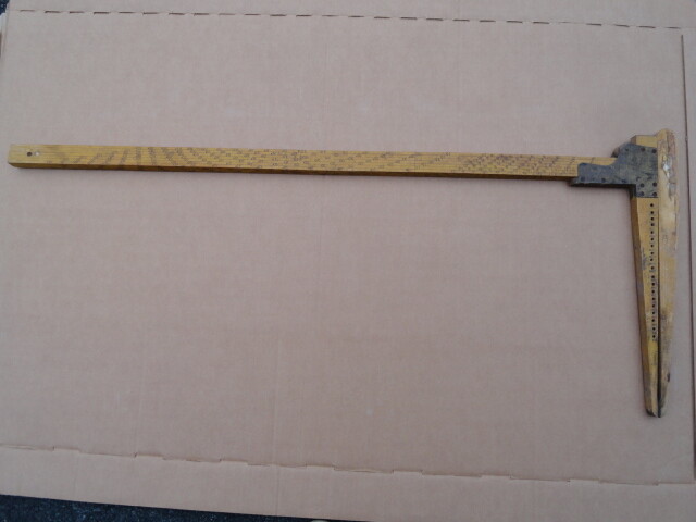 Fabian Saw Log Caliper 4 ft w/ Part Original Paper Label Anitque Maine Logging
