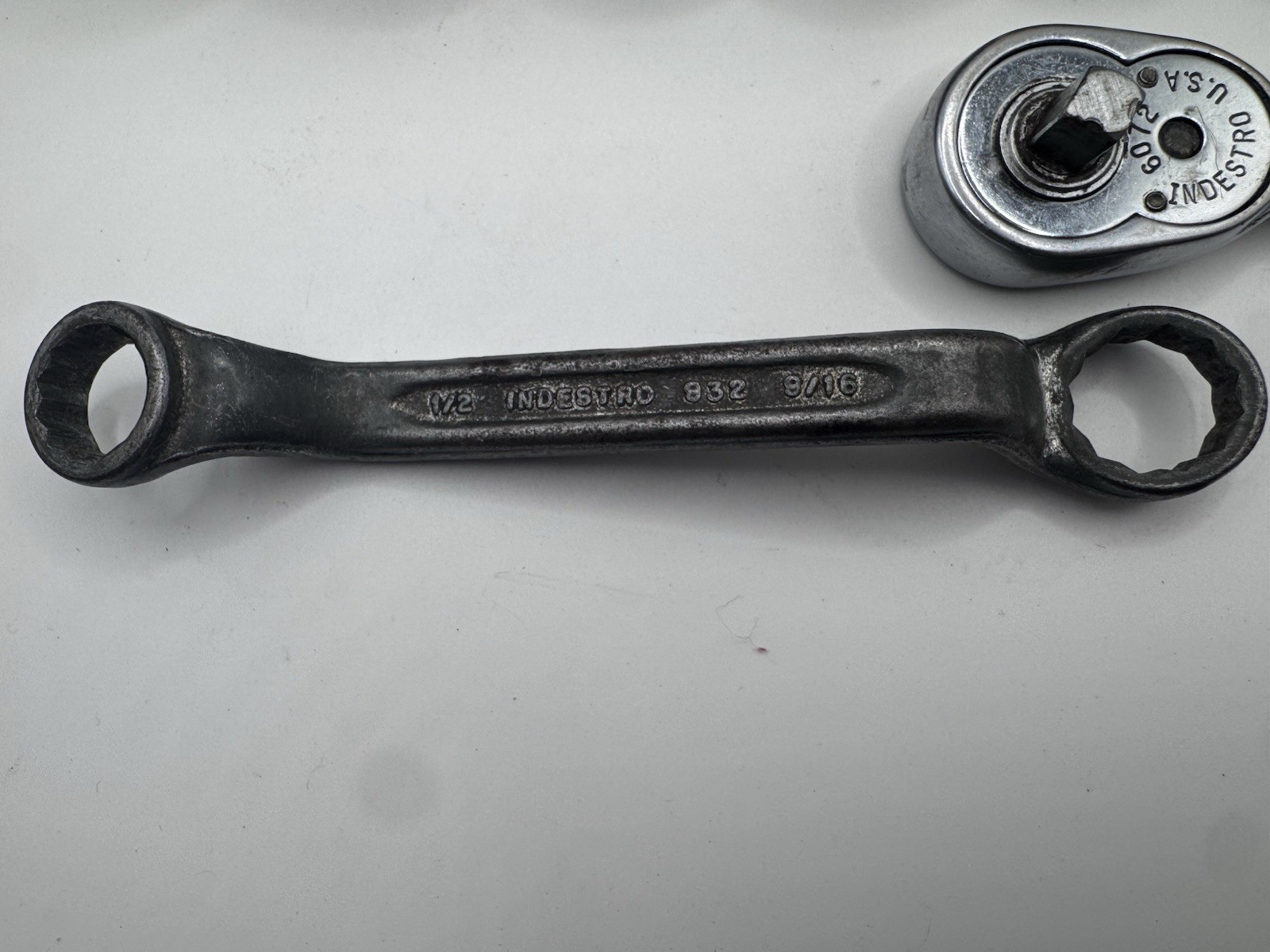 Vintage Indestro USA 6072 1/4” Ratchet; Socket Lot 3/8 And 1/4 Drive; Wrench
