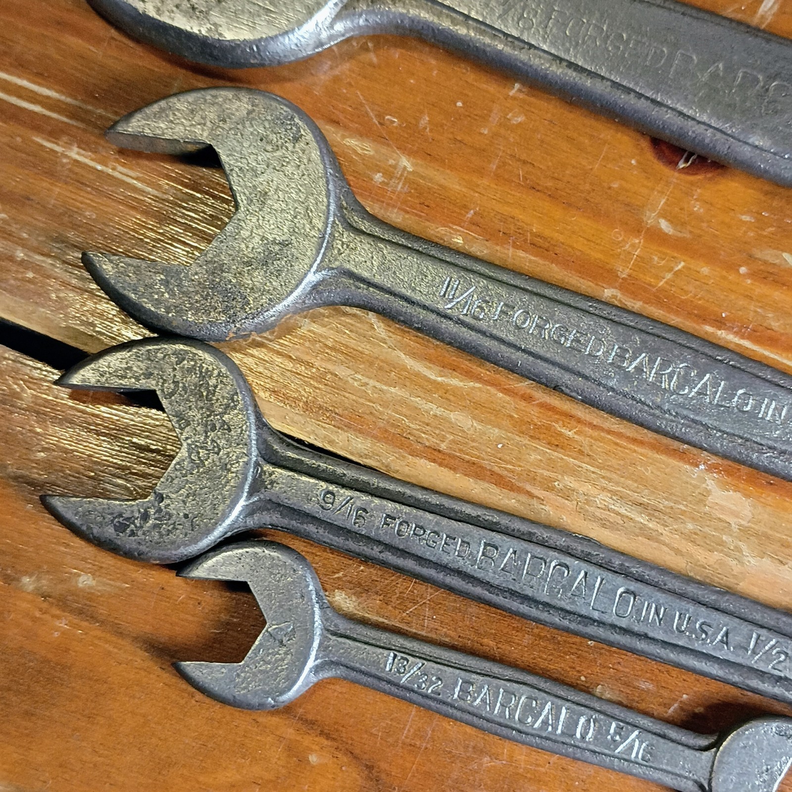 Set Of 5 Vintage Barcalo Forged In USA Open Ended Wrenches 1″ To 5/16″