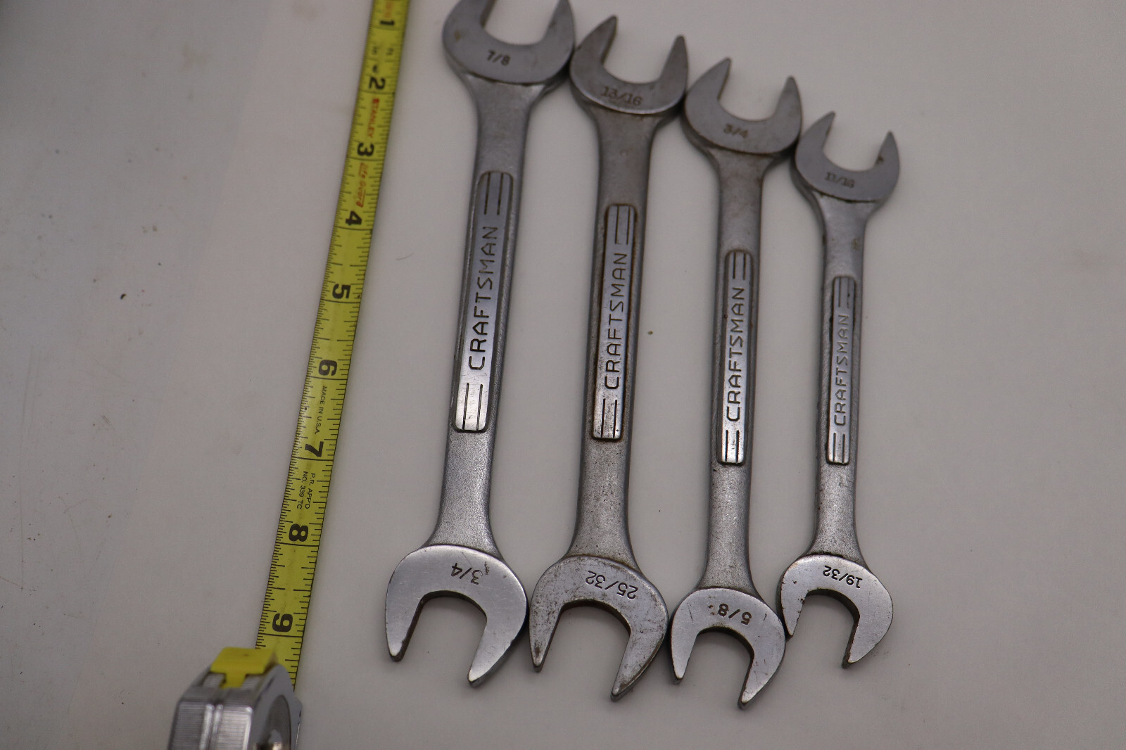 Vintage Craftsman 4 pc Open End Wrench Set 19/32 , 25/32 =V= Series – USA