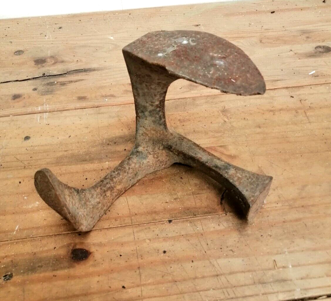 Antique cast iron shoes mold blacksmith shoemaker’s anvil tool former 40s 8.6lbs