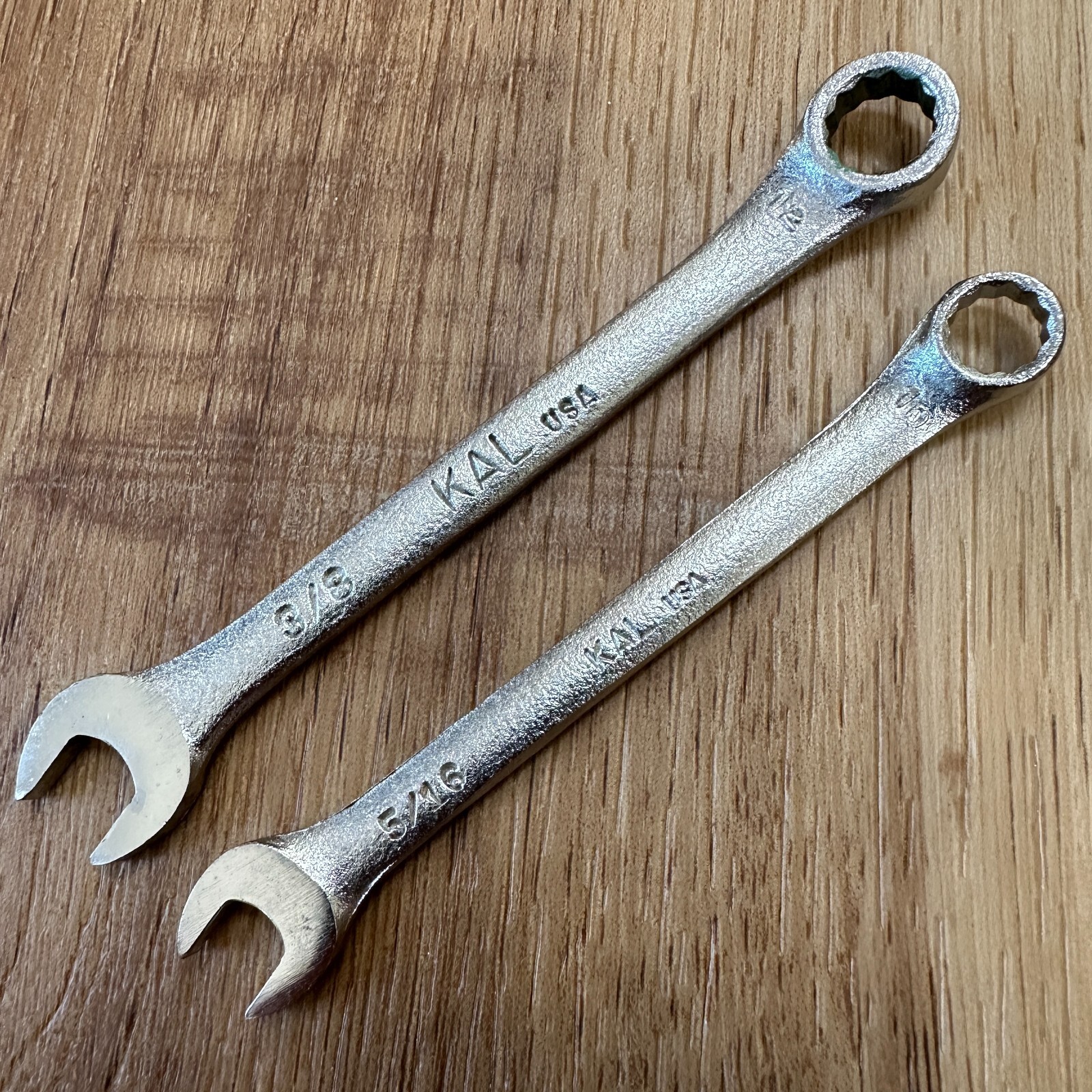 KAL USA 5/16″ & 3/8″ SAE Combination Wrench 12 Point Set of 2 Tools Made in USA