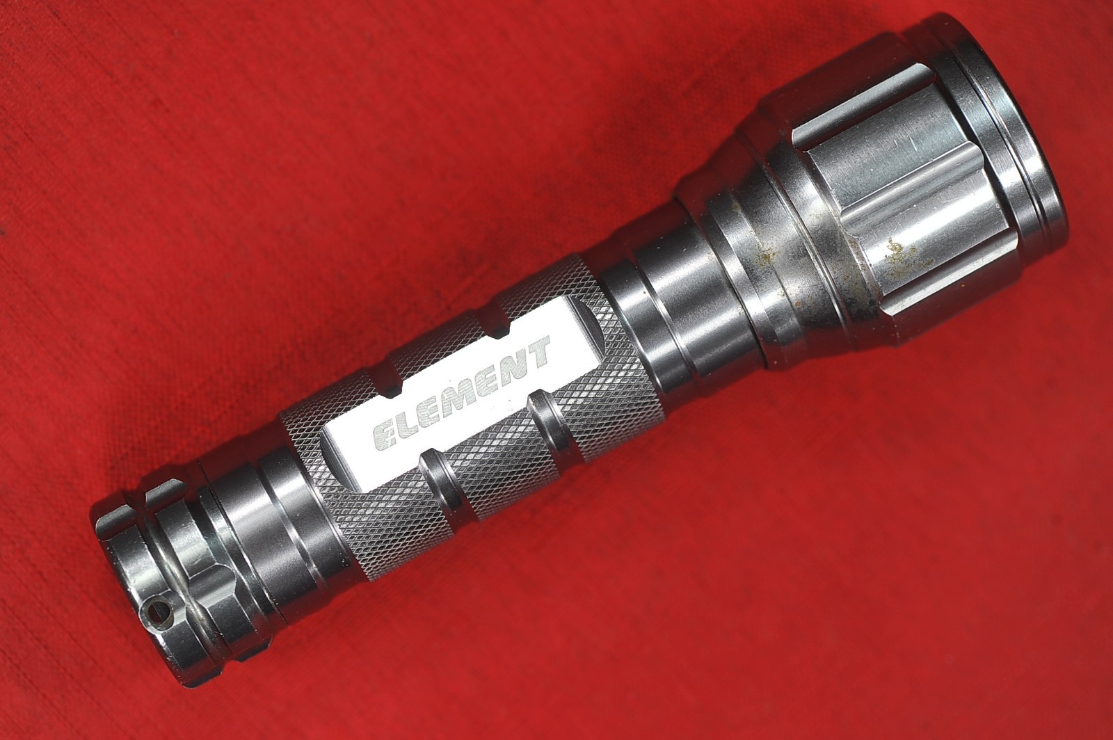 Element Flashlight Small Dark Grey Aluminum Flash Light 3x AAA Battery Powered