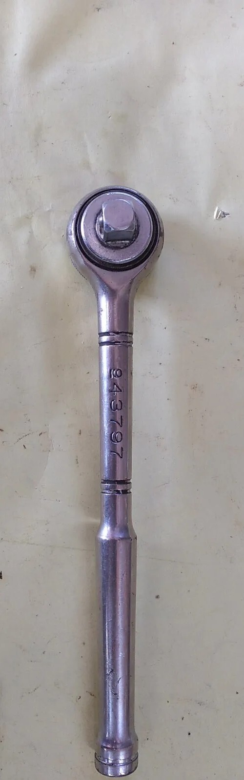 Vintage Craftsman No. 943797 1/2 Inch Drive Tri-Wing Thumbwheel Ratchet.