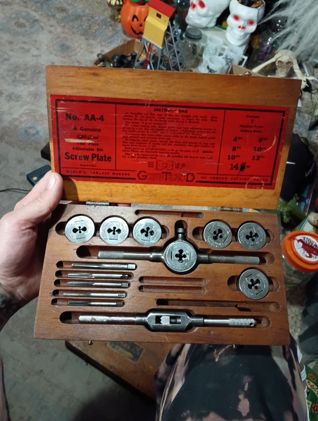 Vintage Little Giant Screw Plate No. AA-4 Tap & Die Set in Wooden Box 2 Boxes