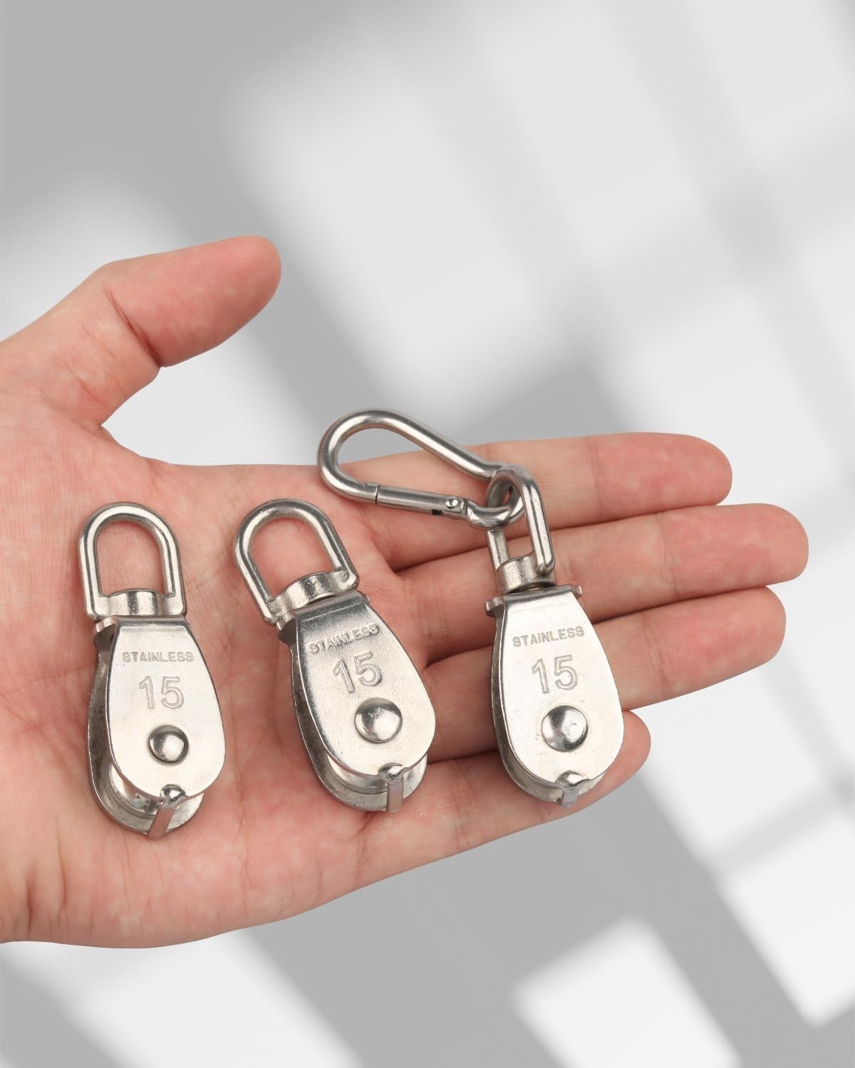 50 Pack M15 Stainless Steel Pulley Block Set