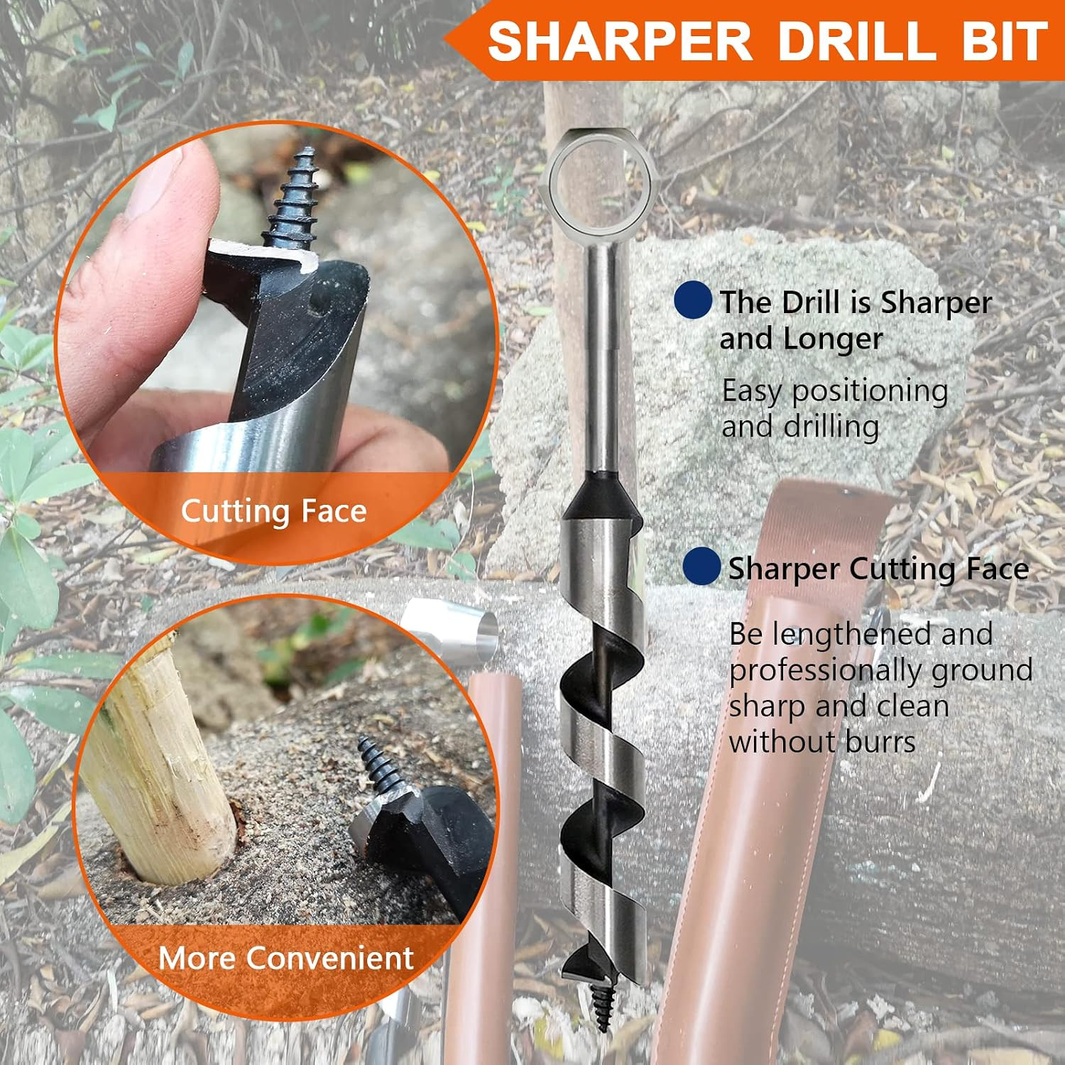 1 X 10 Inch Scotch Eye Wood Auger, Manual Bushcraft Drill for Wood | Upgrade Emb
